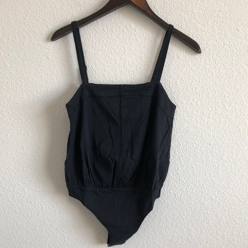 NEW! FREE PEOPLE NTIMATELY marissa ribbed rib black cami bodysuit shirt top tee - Picture 5 of 8